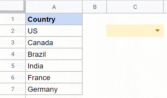 How to create a drop down list in google excel
