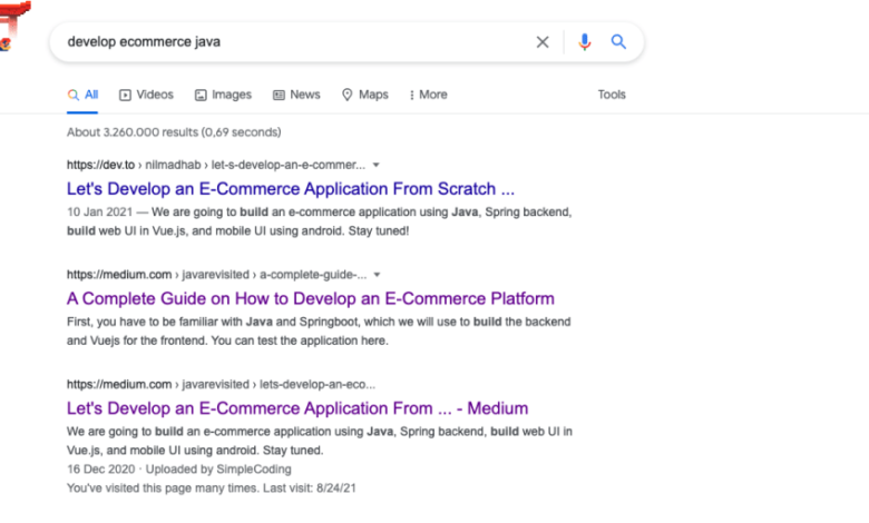 How to create a ecommerce website using java