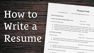 How to create a resume for job