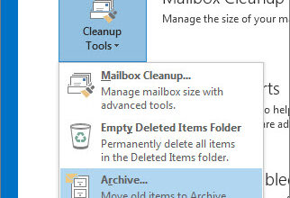 How to create an email archive folder in outlook 2013