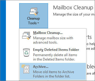 How to create an email archive folder in outlook 2013