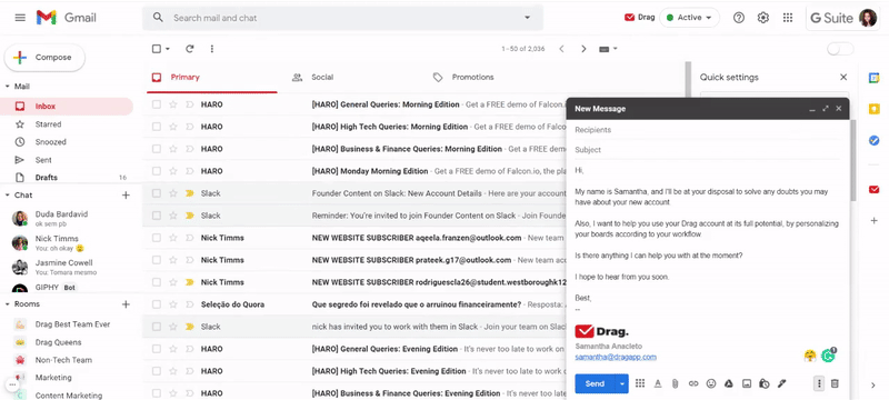 How to create an email template on gmail